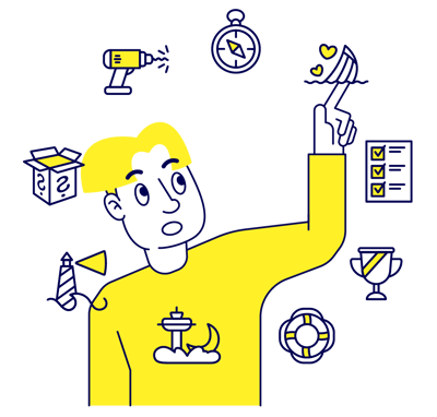 Character_illustration-choosing_a_package_ Character_illustration-choosing_a_package_