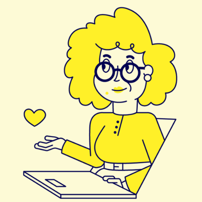 Auntie yellow bg giving a heart header image Auntie yellow bg giving a heart header image